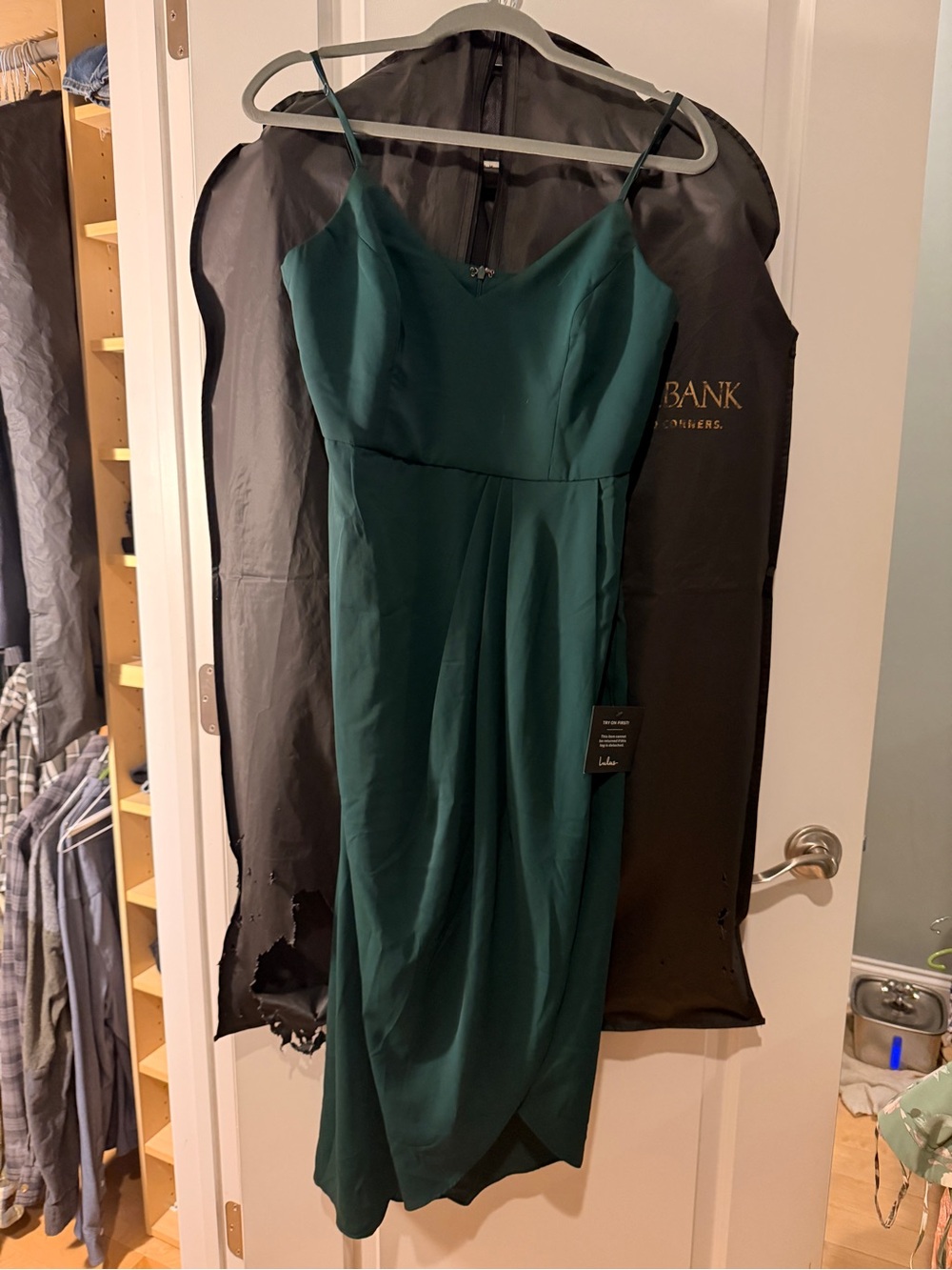 Emerald Green Spaghetti-Strap Midi Dress